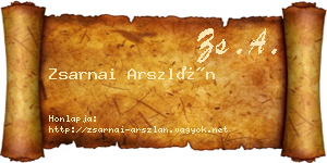 Zsarnai Arszlán névjegykártya